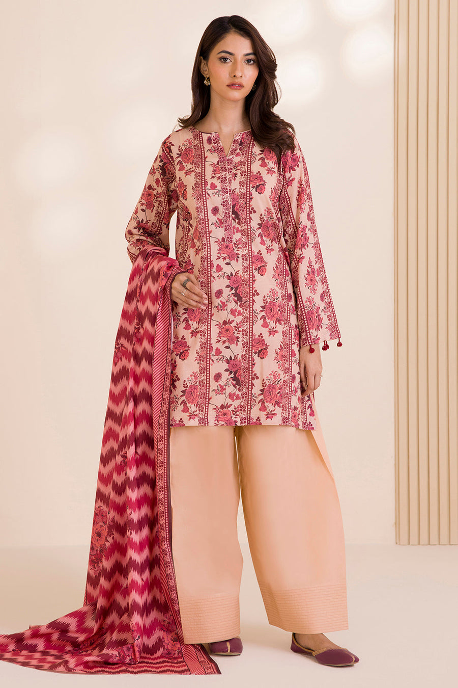 Zellbury Printed Cotton Unstitched 3Pc Suit WUC25X30023
