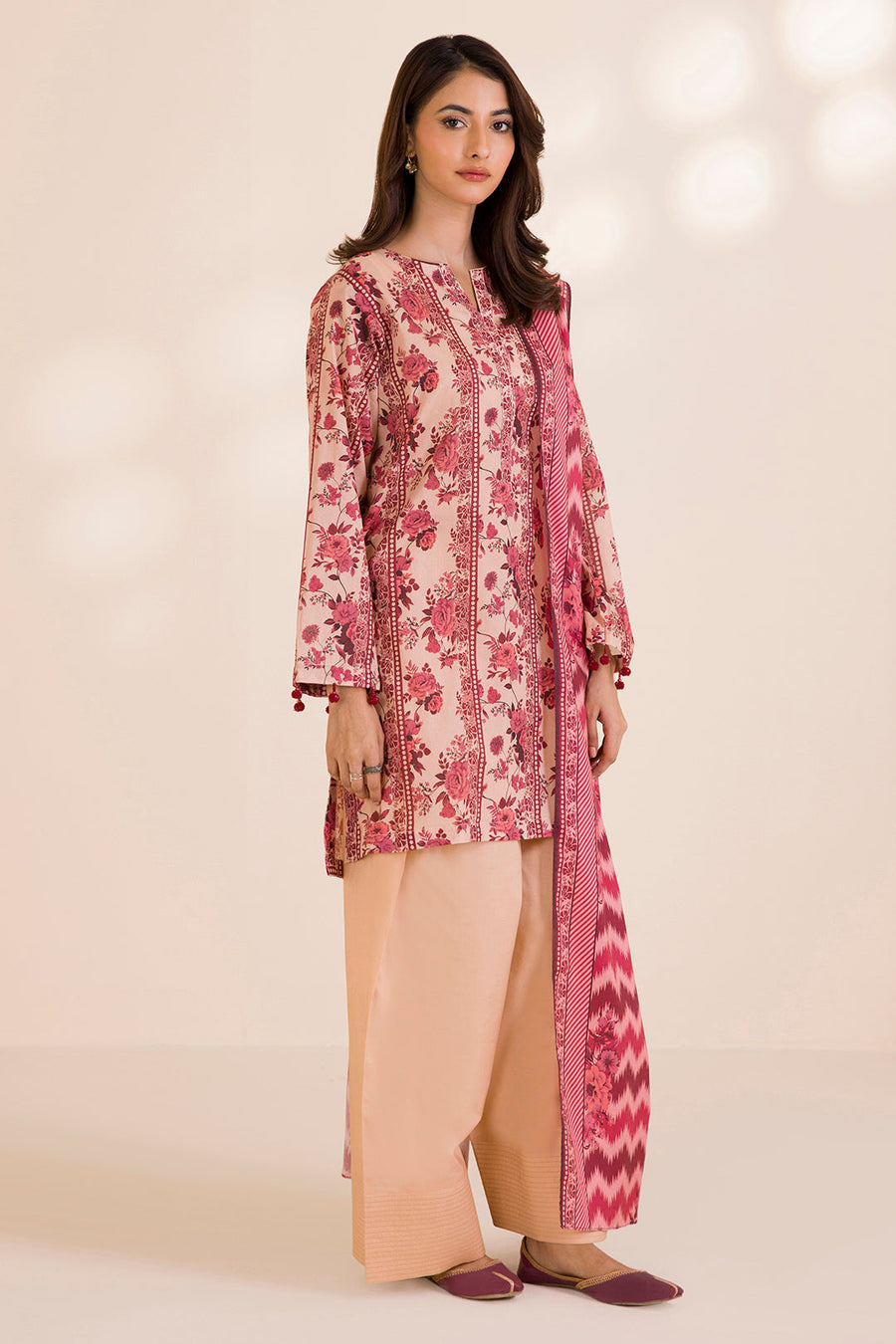 Zellbury Printed Cotton Unstitched 3Pc Suit WUC25X30023