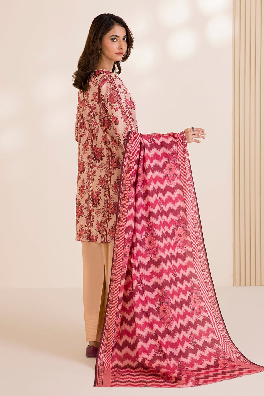 Zellbury Printed Cotton Unstitched 3Pc Suit WUC25X30023