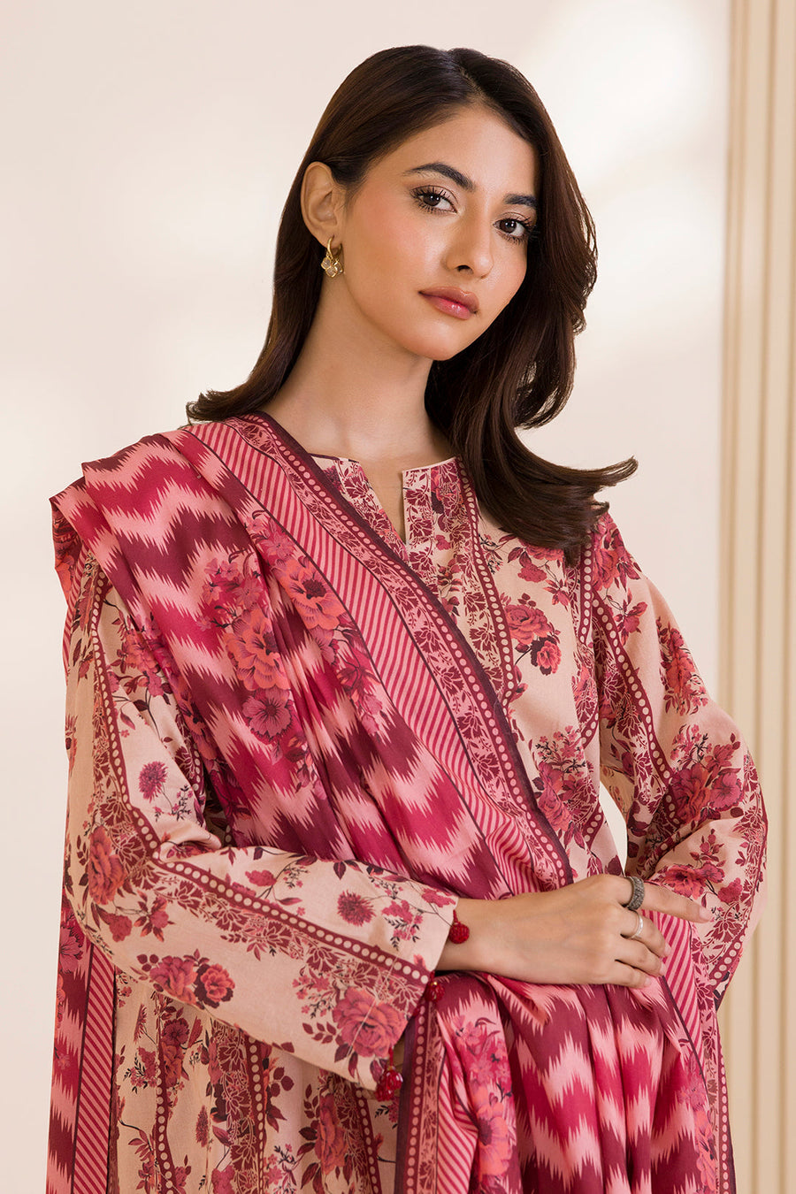 Zellbury Printed Cotton Unstitched 3Pc Suit WUC25X30023