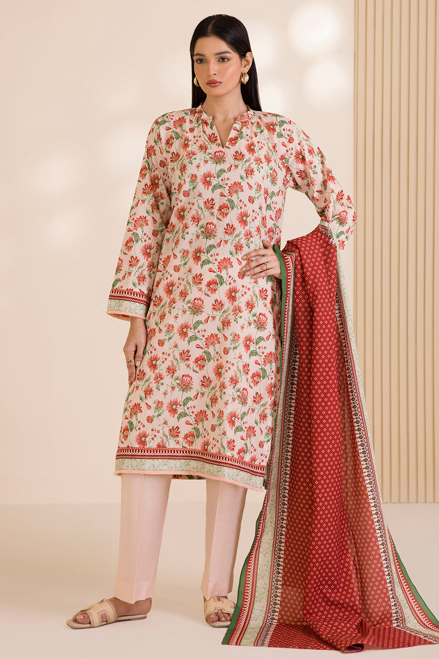 Zellbury Printed Cotton Unstitched 3Pc Suit WUC25X30025
