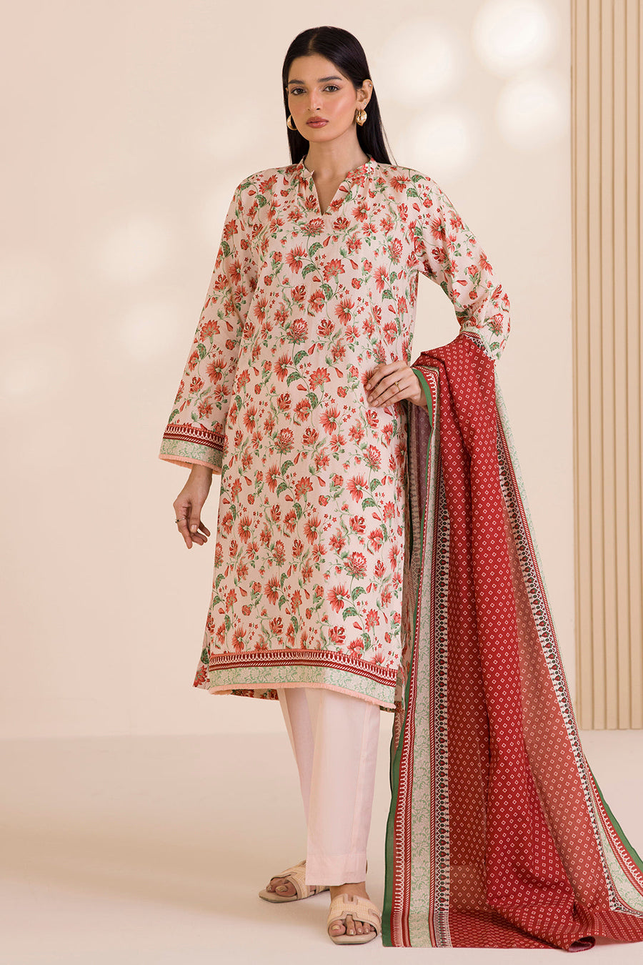 Zellbury Printed Cotton Unstitched 3Pc Suit WUC25X30025