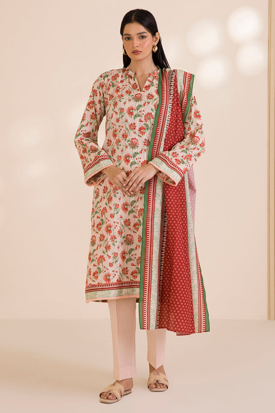 Zellbury Printed Cotton Unstitched 3Pc Suit WUC25X30025