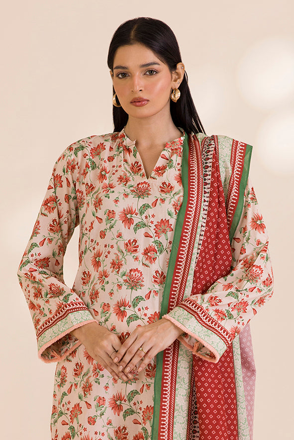 Zellbury Printed Cotton Unstitched 3Pc Suit WUC25X30025
