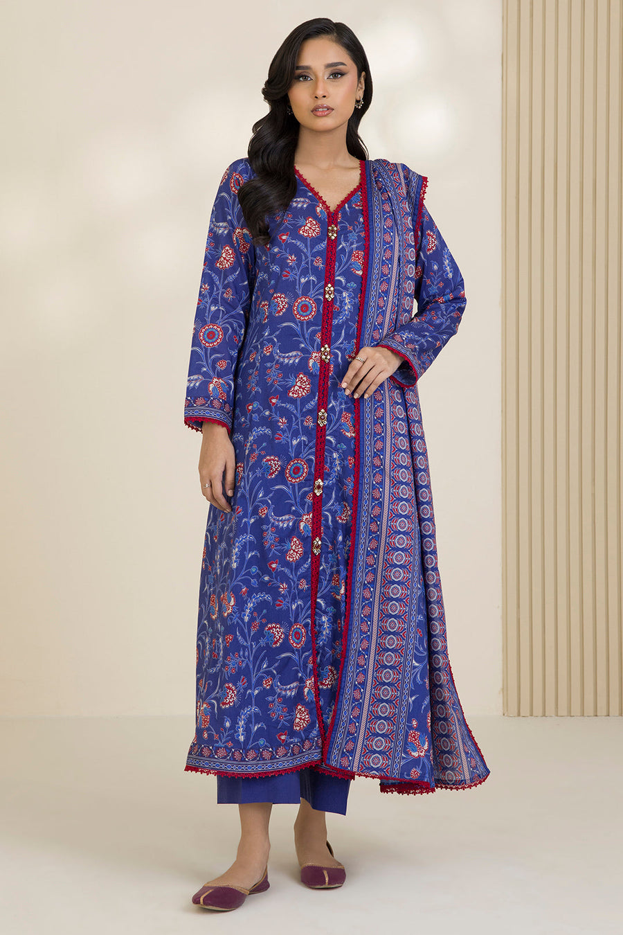 Zellbury Printed Cotton Unstitched 3Pc Suit WUC25X30027