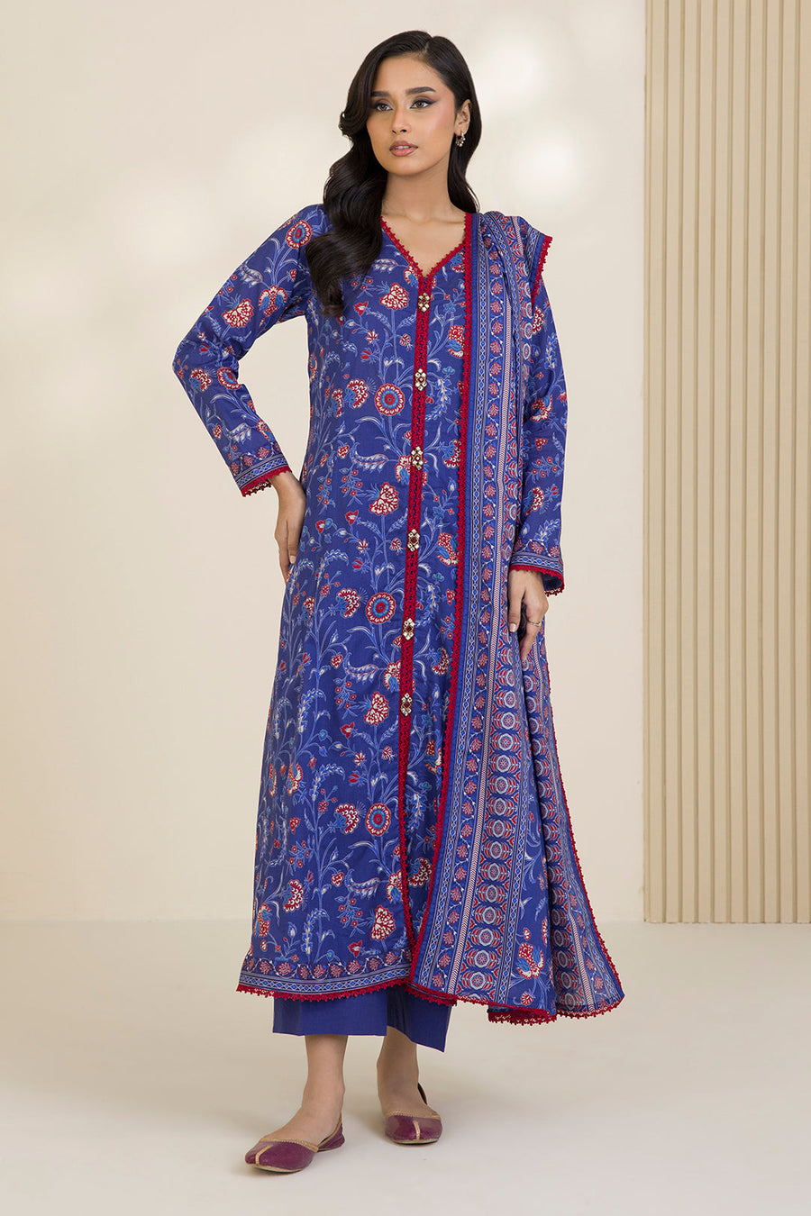 Zellbury Printed Cotton Unstitched 3Pc Suit WUC25X30027