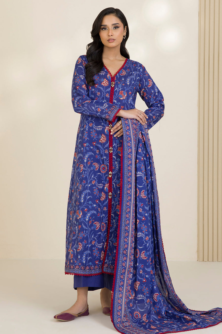 Zellbury Printed Cotton Unstitched 3Pc Suit WUC25X30027