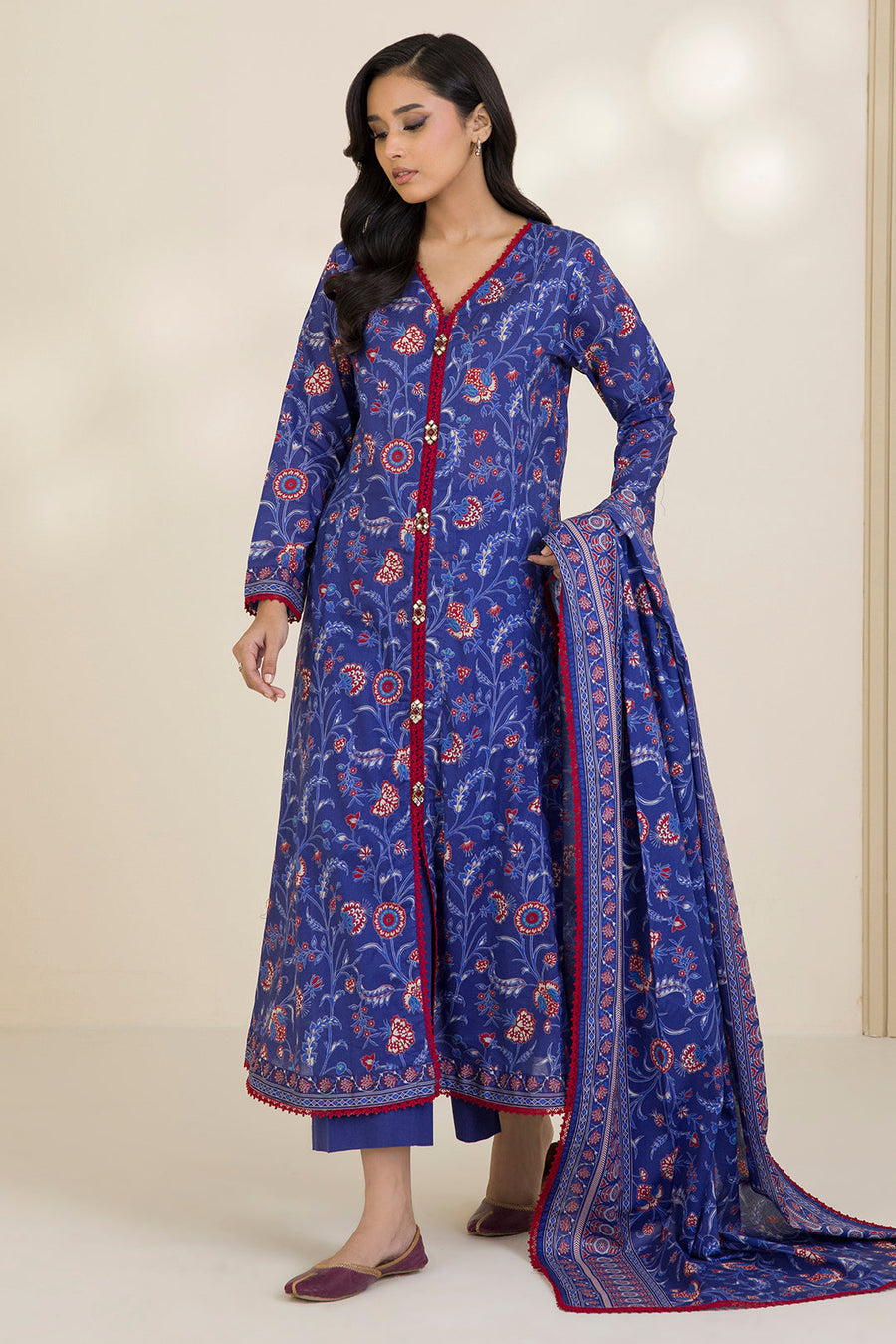 Zellbury Printed Cotton Unstitched 3Pc Suit WUC25X30027