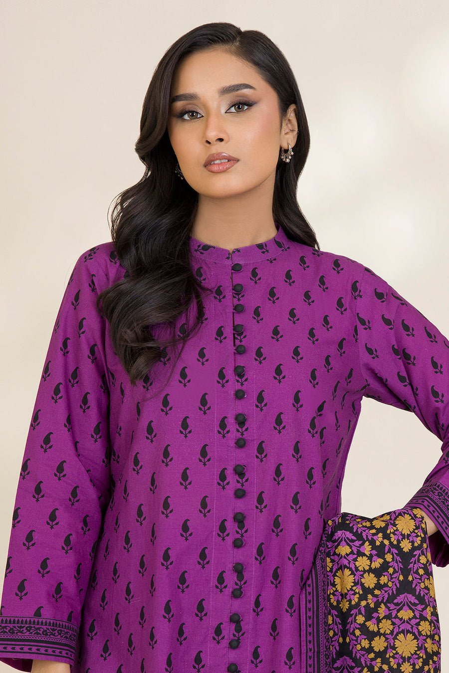 Zellbury Printed Cotton Unstitched 3Pc Suit WUC25X30029