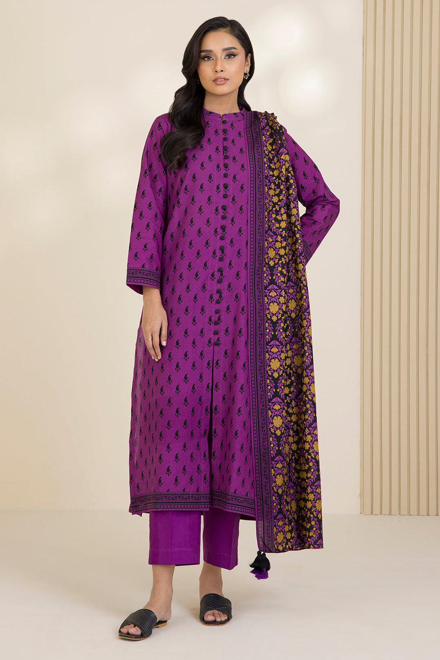 Zellbury Printed Cotton Unstitched 3Pc Suit WUC25X30029
