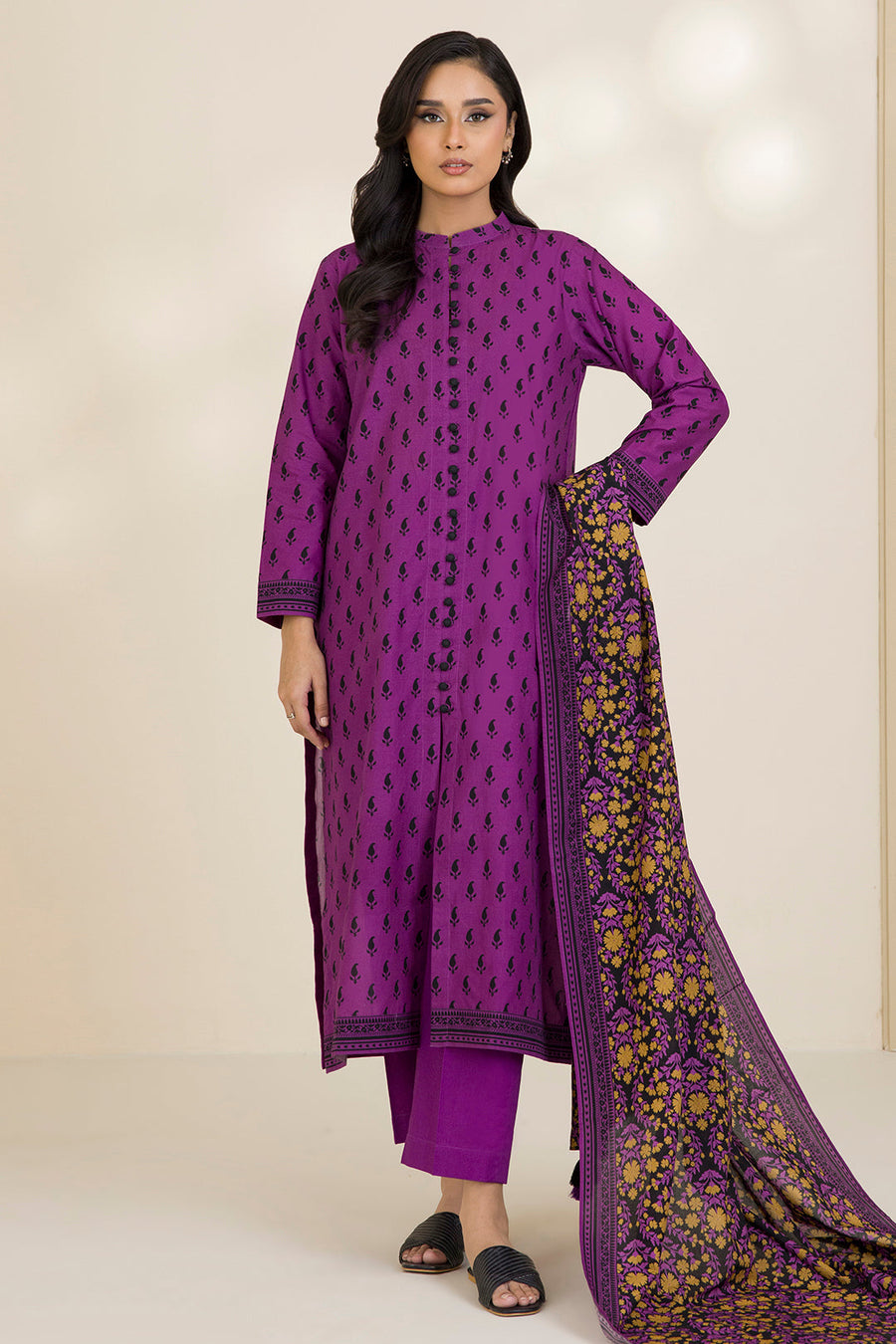 Zellbury Printed Cotton Unstitched 3Pc Suit WUC25X30029