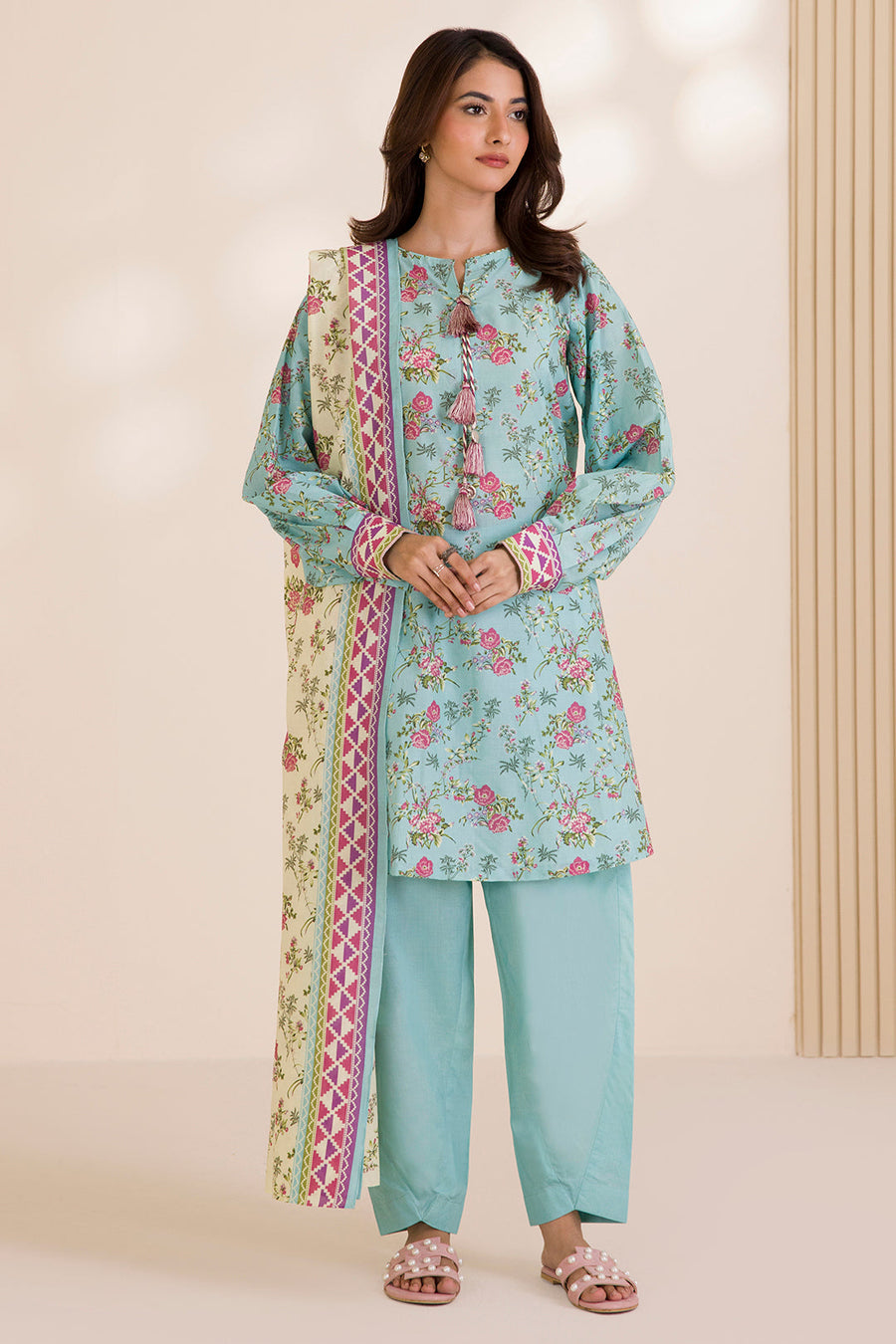 Zellbury Printed Cotton Unstitched 3Pc Suit WUC25X30031