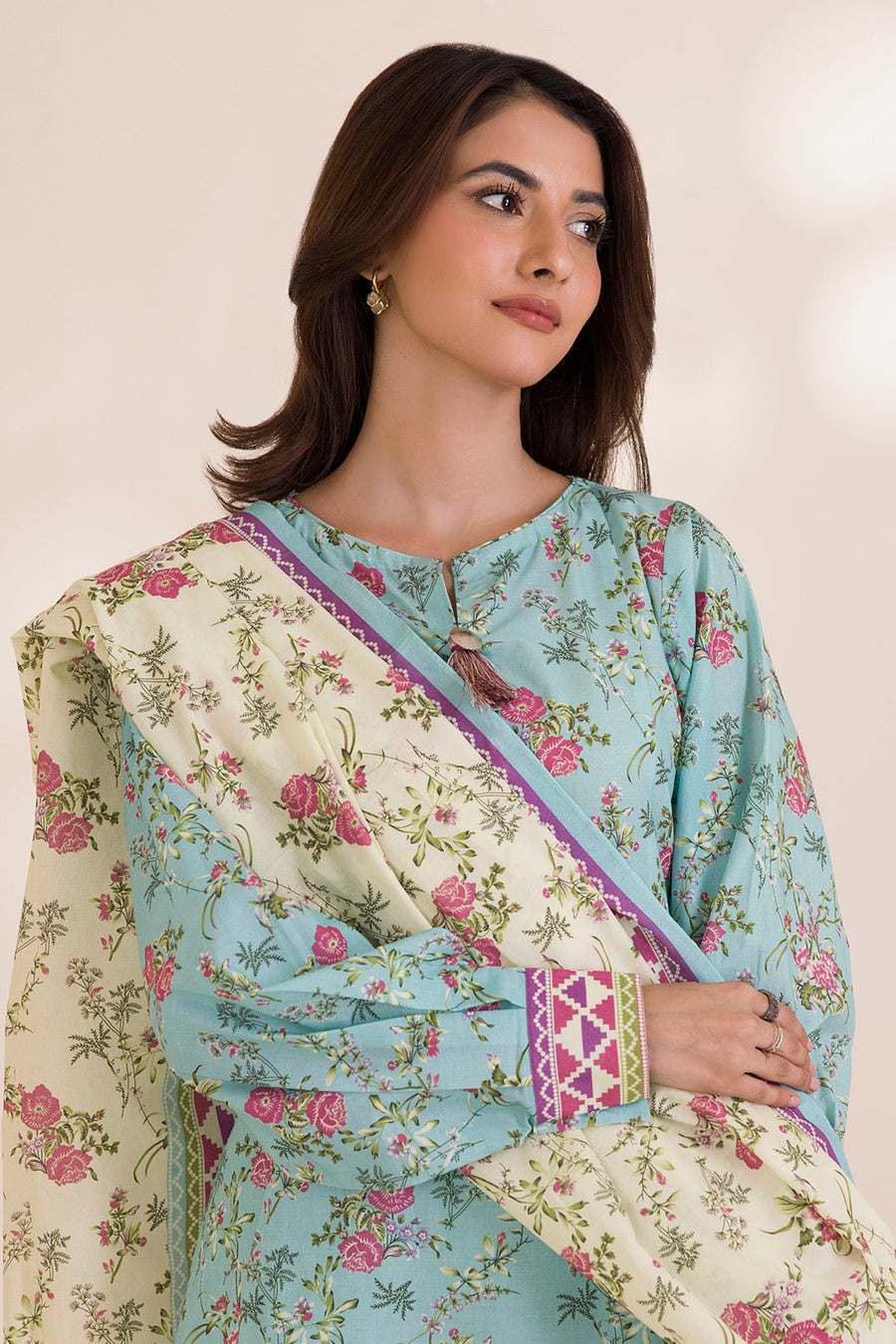 Zellbury Printed Cotton Unstitched 3Pc Suit WUC25X30031