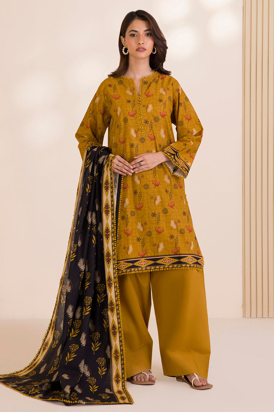 Zellbury Printed Cotton Unstitched 3Pc Suit WUC25X30032