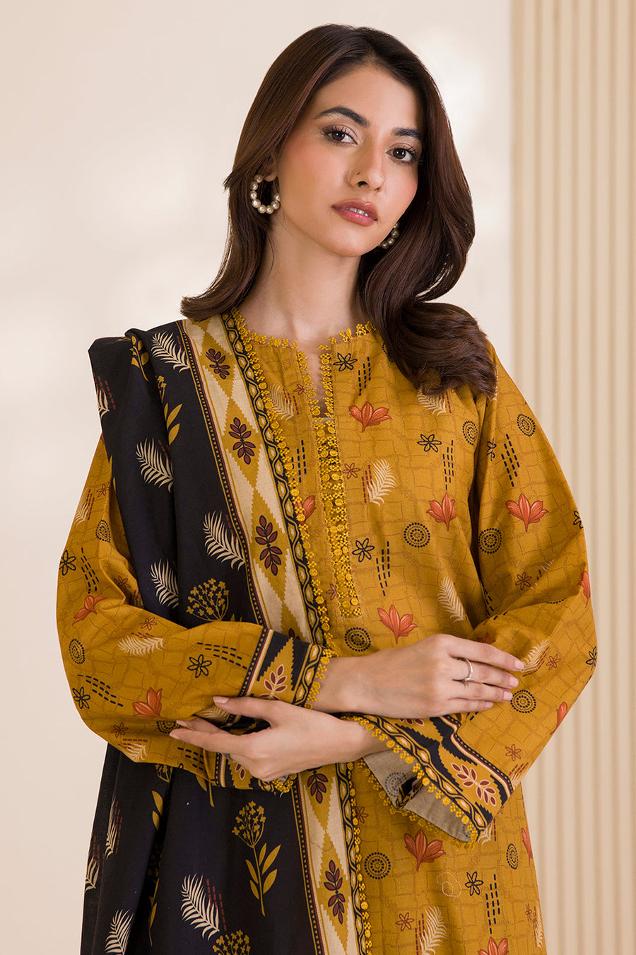 Zellbury Printed Cotton Unstitched 3Pc Suit WUC25X30032