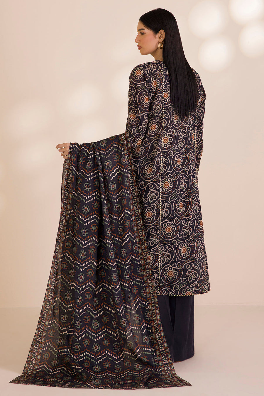 Zellbury Printed Cotton Unstitched 3Pc Suit WUC25X30035