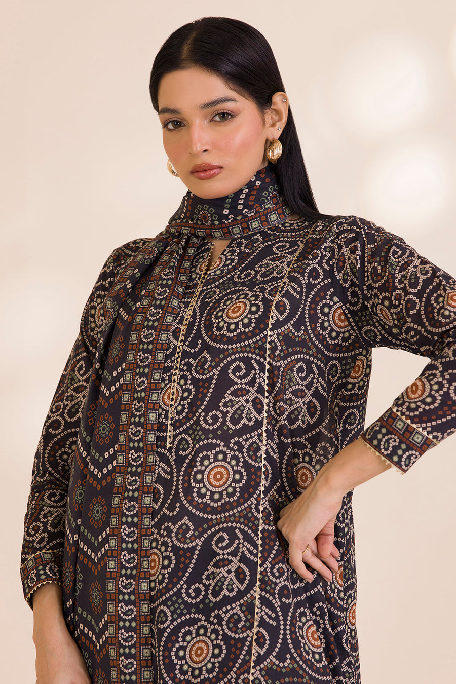 Zellbury Printed Cotton Unstitched 3Pc Suit WUC25X30035