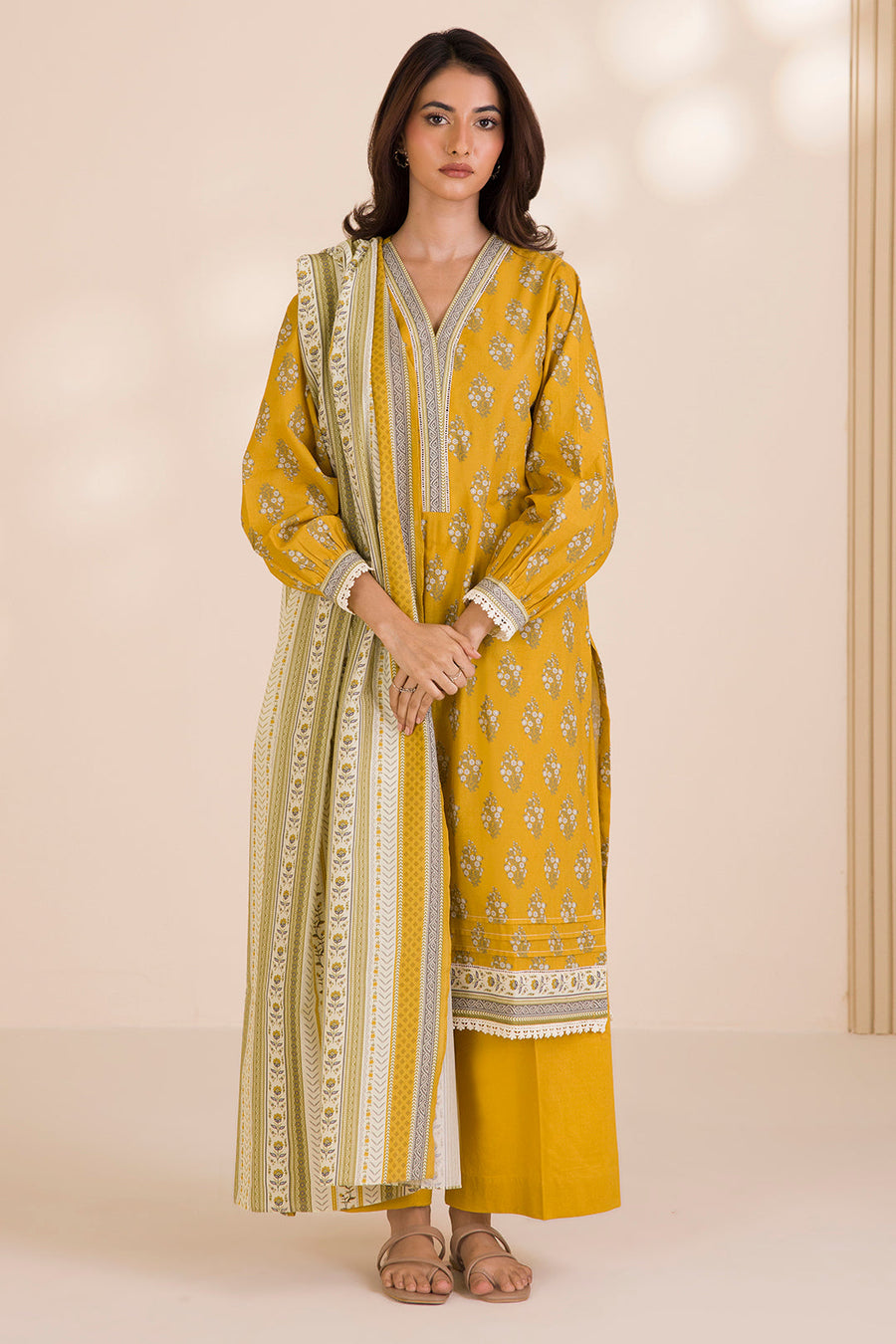 Zellbury Printed Cotton Unstitched 3Pc Suit WUC25X30037