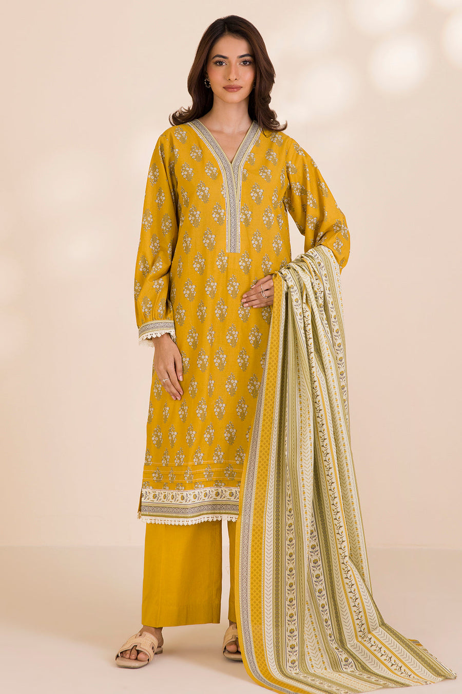 Zellbury Printed Cotton Unstitched 3Pc Suit WUC25X30037