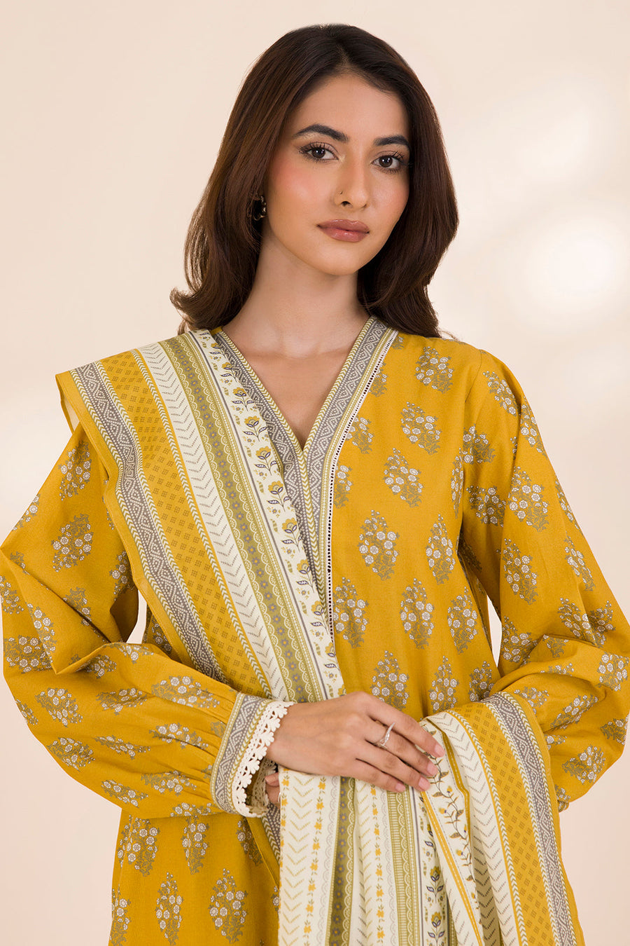 Zellbury Printed Cotton Unstitched 3Pc Suit WUC25X30037
