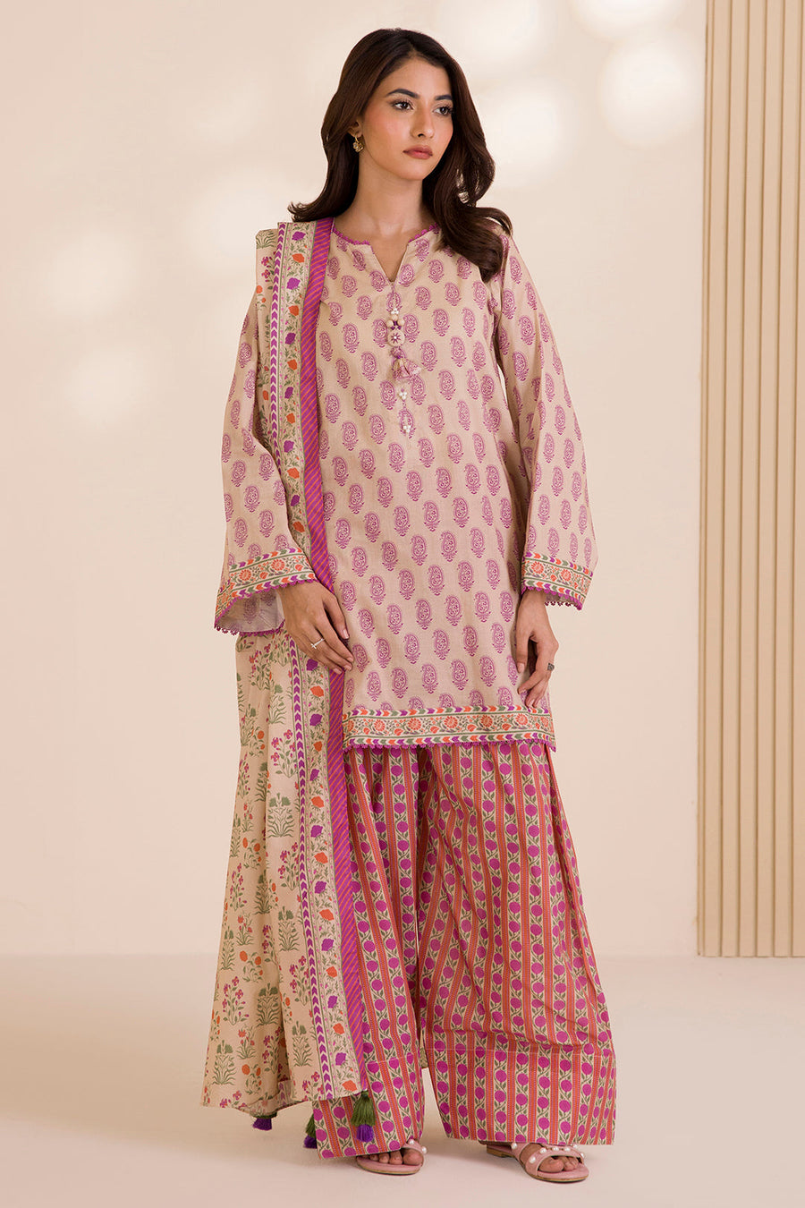 Zellbury Printed Cotton Unstitched 3Pc Suit WUC25X30038