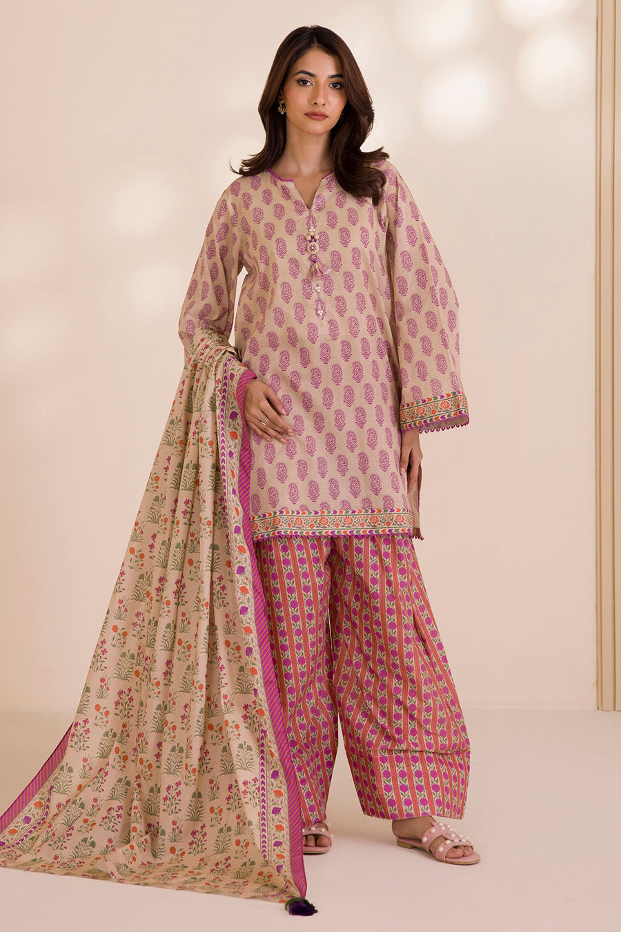 Zellbury Printed Cotton Unstitched 3Pc Suit WUC25X30038