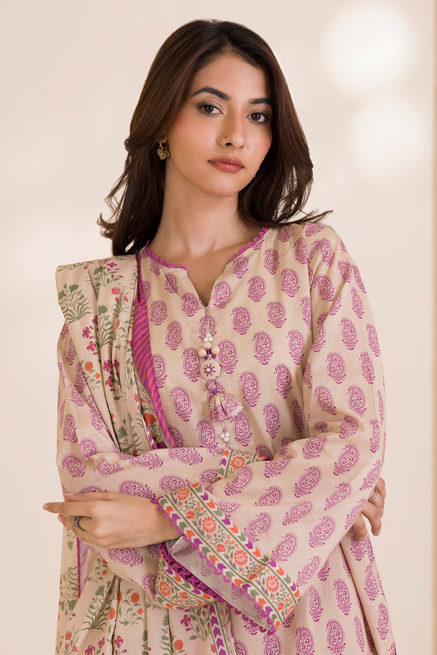 Zellbury Printed Cotton Unstitched 3Pc Suit WUC25X30038