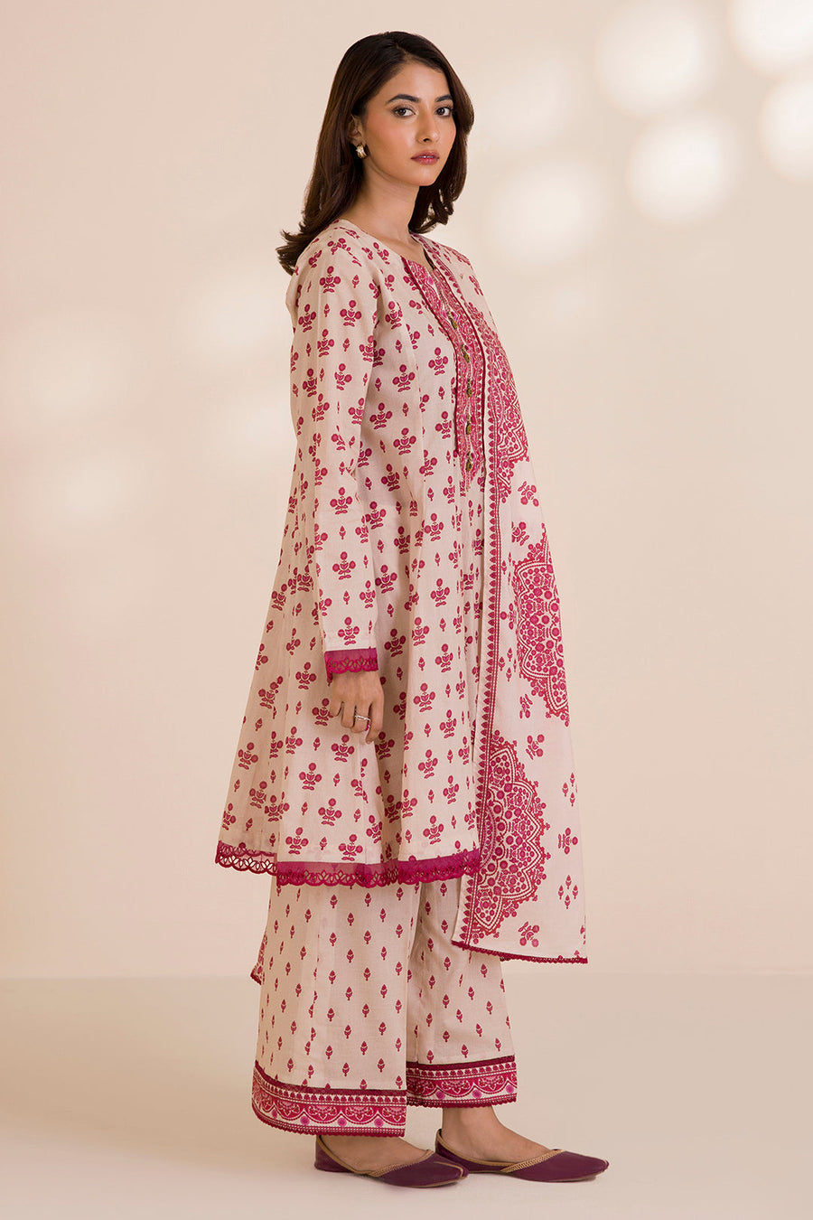 Zellbury Printed Cotton Unstitched 3Pc Suit WUC25X30039