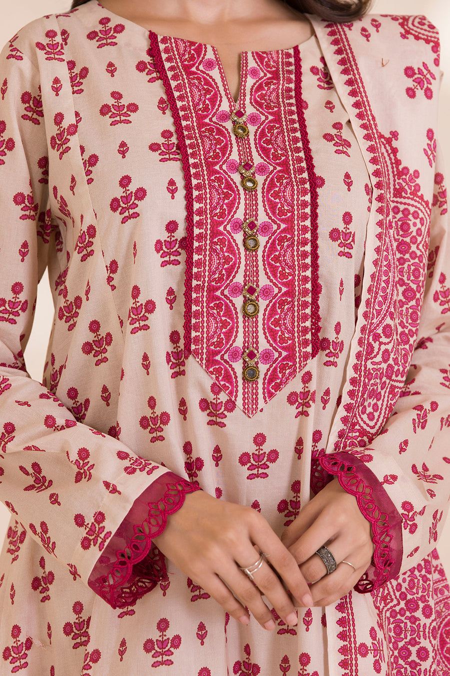 Zellbury Printed Cotton Unstitched 3Pc Suit WUC25X30039