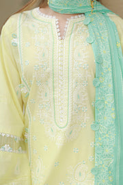 Zellbury Chikankari Embroidered Cotton Unstitched 3Pc Suit WUC26E34046