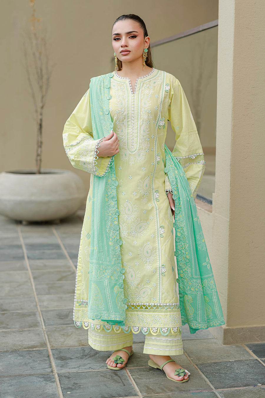 Zellbury Chikankari Embroidered Cotton Unstitched 3Pc Suit WUC26E34046