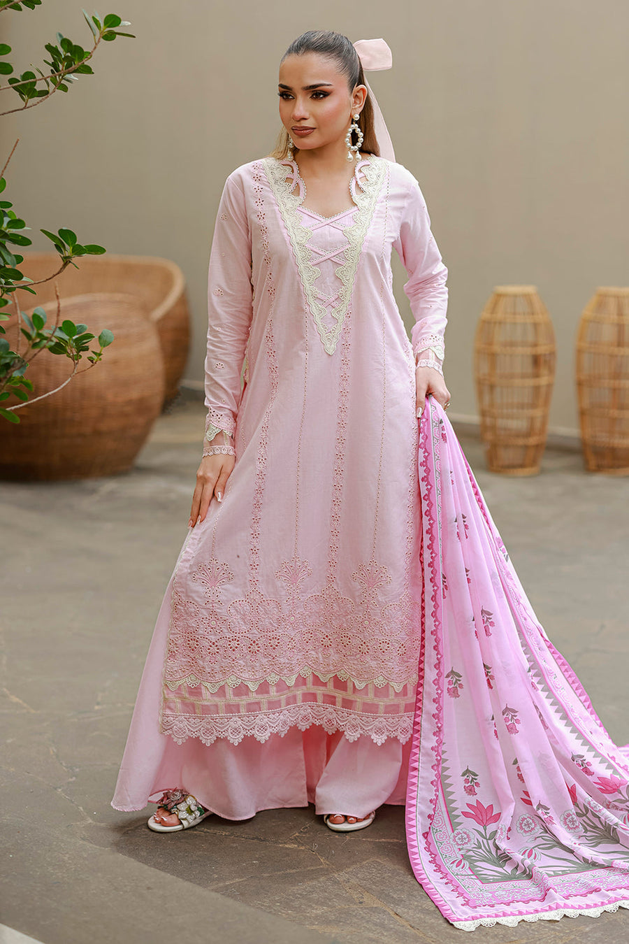 Zellbury Chikankari Embroidered Cotton Unstitched 3Pc Suit WUC26E34048
