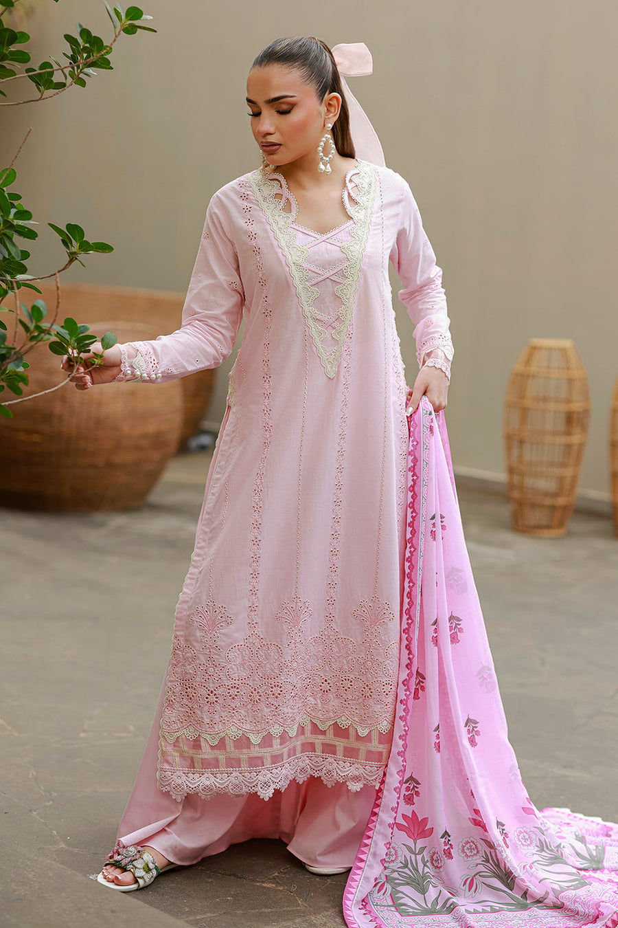 Zellbury Chikankari Embroidered Cotton Unstitched 3Pc Suit WUC26E34048