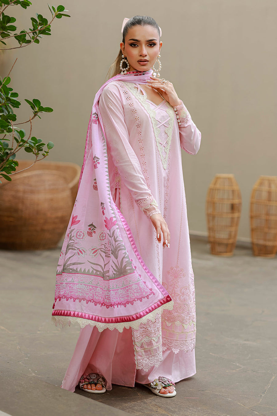 Zellbury Chikankari Embroidered Cotton Unstitched 3Pc Suit WUC26E34048