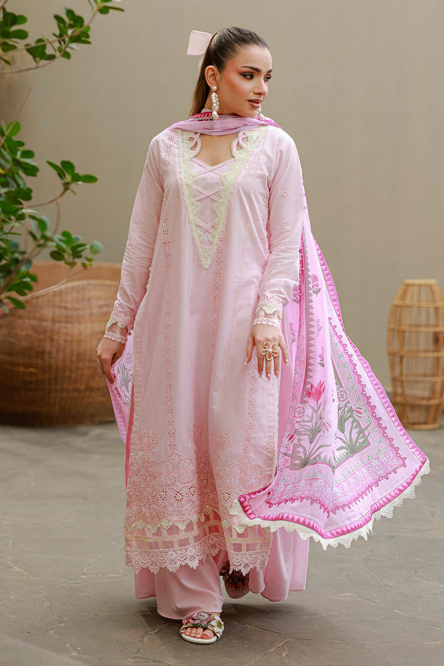 Zellbury Chikankari Embroidered Cotton Unstitched 3Pc Suit WUC26E34048