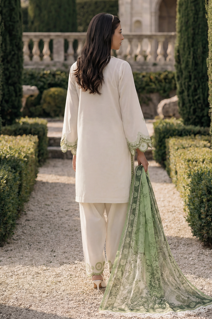 Zellbury Chikankari Embroidered Cotton Unstitched 3Pc Suit WUC26E34049