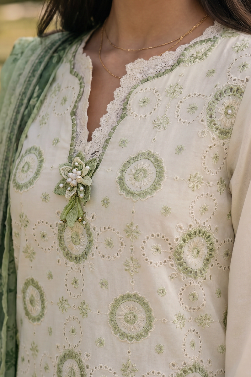 Zellbury Chikankari Embroidered Cotton Unstitched 3Pc Suit WUC26E34049
