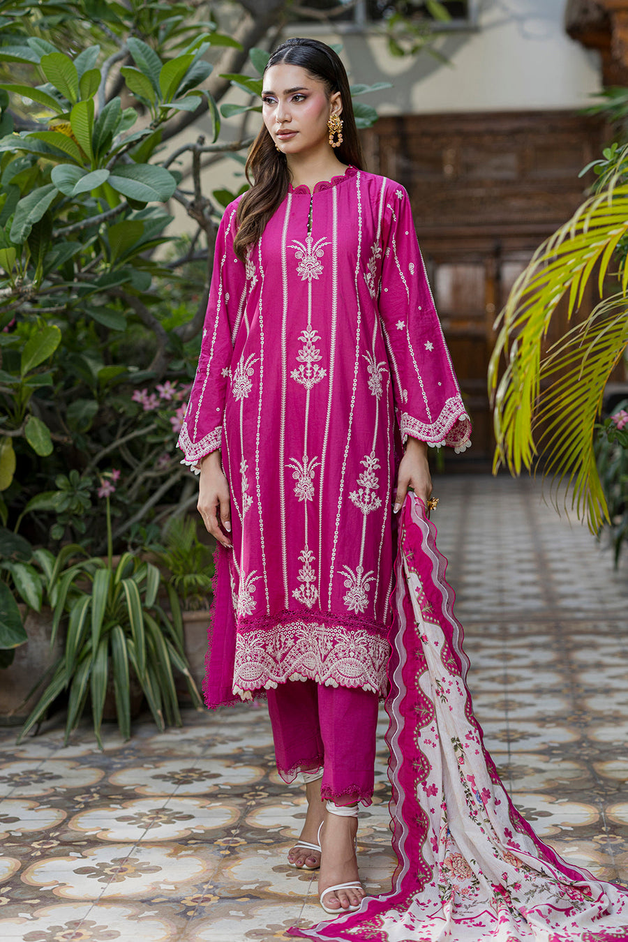 Zellbury Chikankari Embroidered Cotton Unstitched 3Pc Suit WUC26E34050