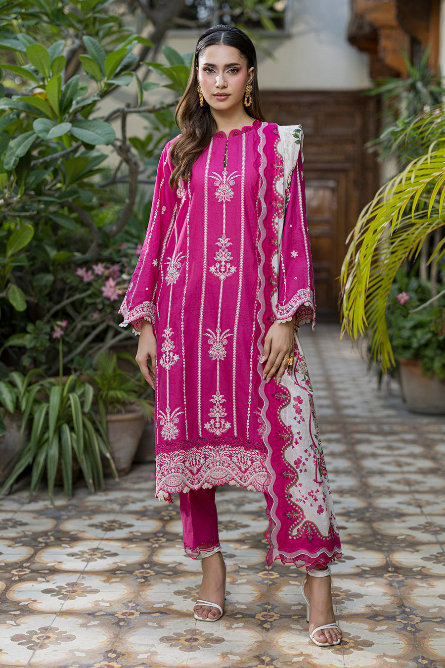 Zellbury Chikankari Embroidered Cotton Unstitched 3Pc Suit WUC26E34050