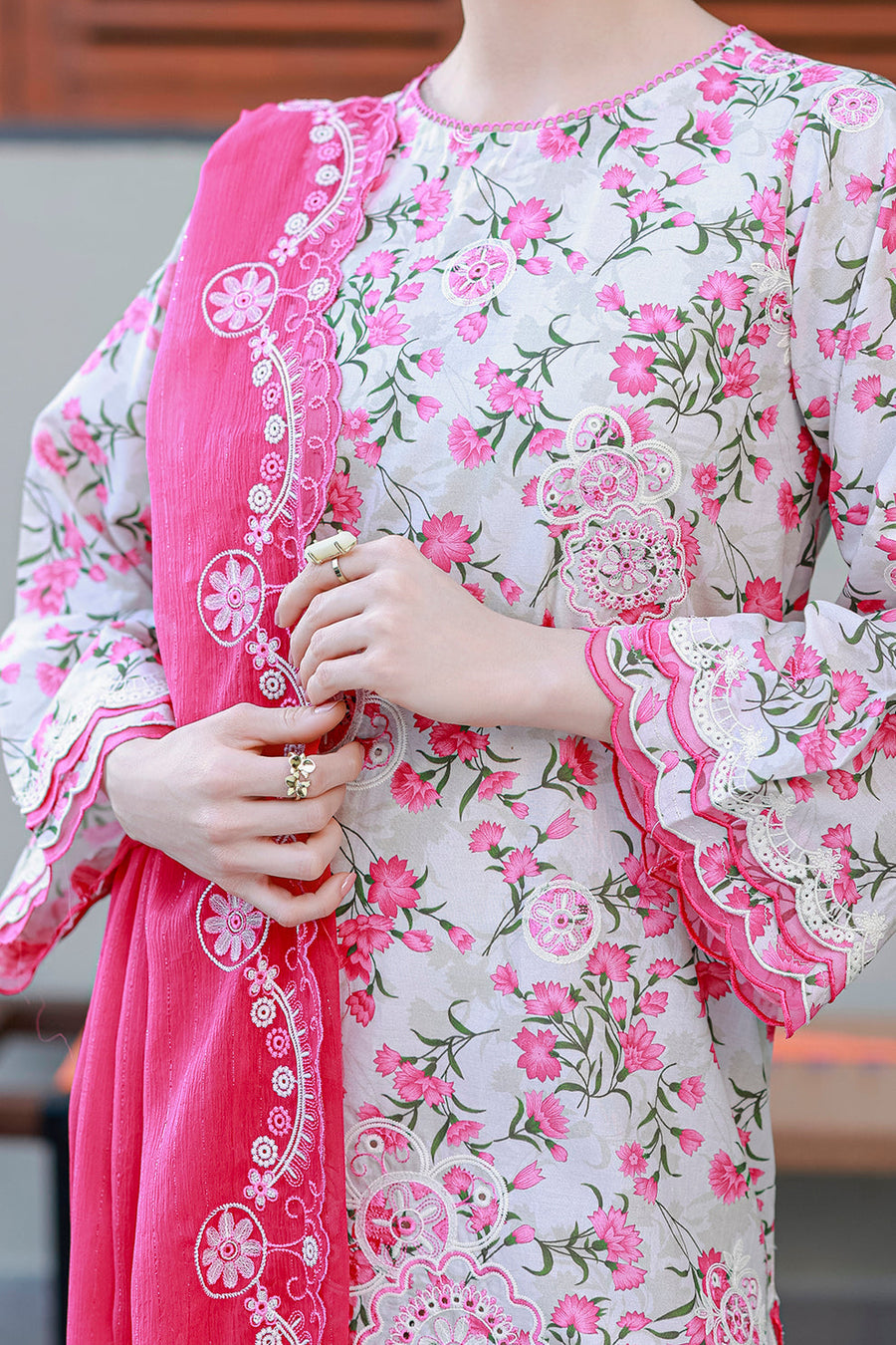 Zellbury Chikankari Embroidered Cotton Unstitched 3Pc Suit WUC26E34051