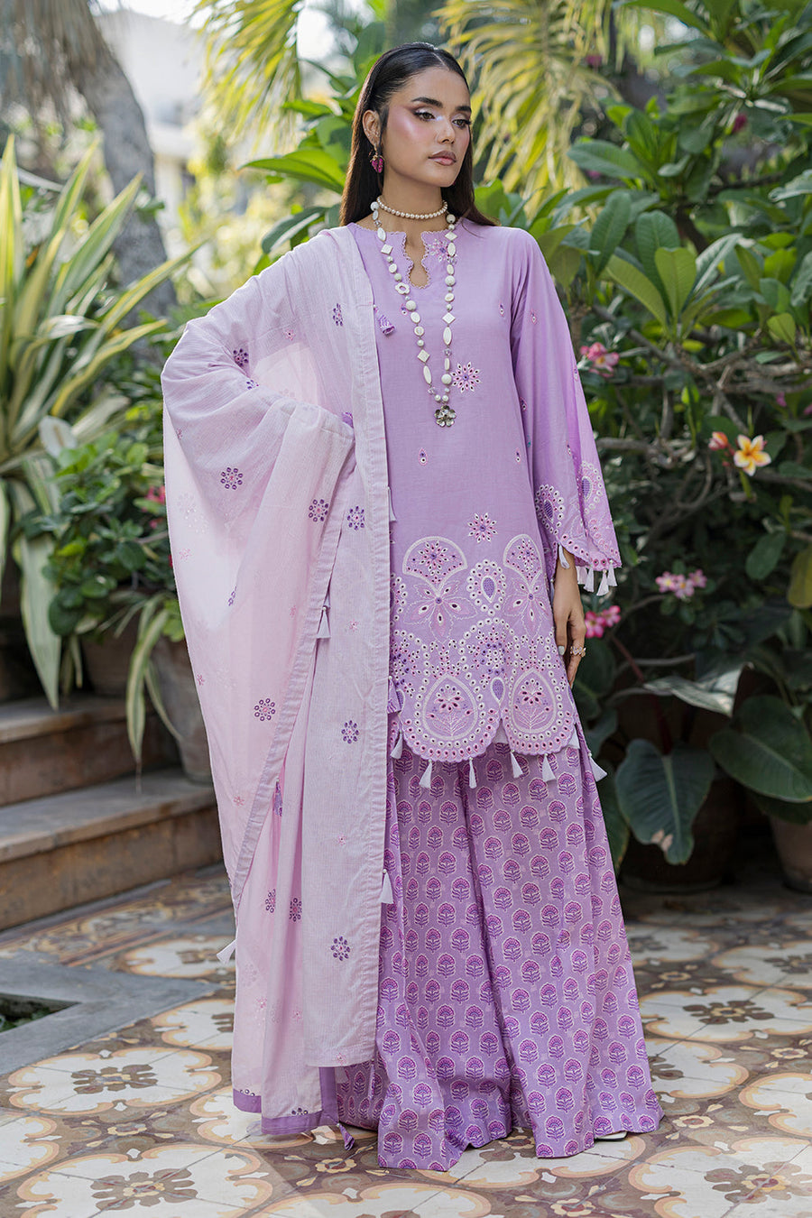 Zellbury Chikankari Embroidered Cotton Unstitched 3Pc Suit WUC26E34052