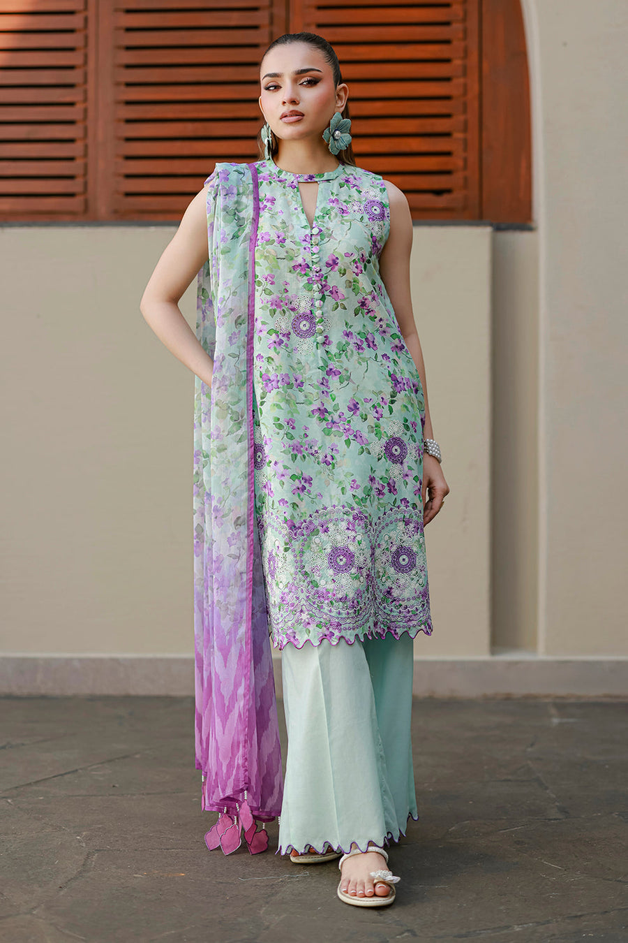 Zellbury Chikankari Embroidered Cotton Unstitched 3Pc Suit WUC26E34053