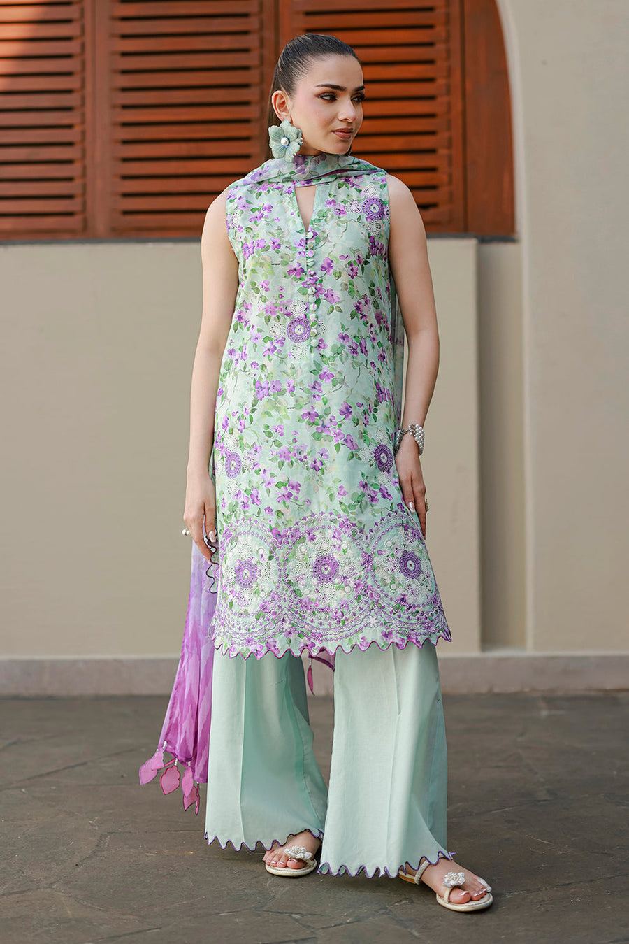 Zellbury Chikankari Embroidered Cotton Unstitched 3Pc Suit WUC26E34053