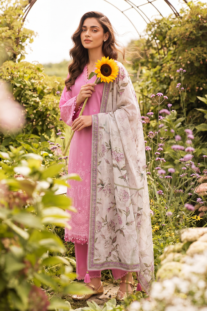 Zellbury Chikankari Embroidered Cotton Unstitched 3Pc Suit WUC26E34055