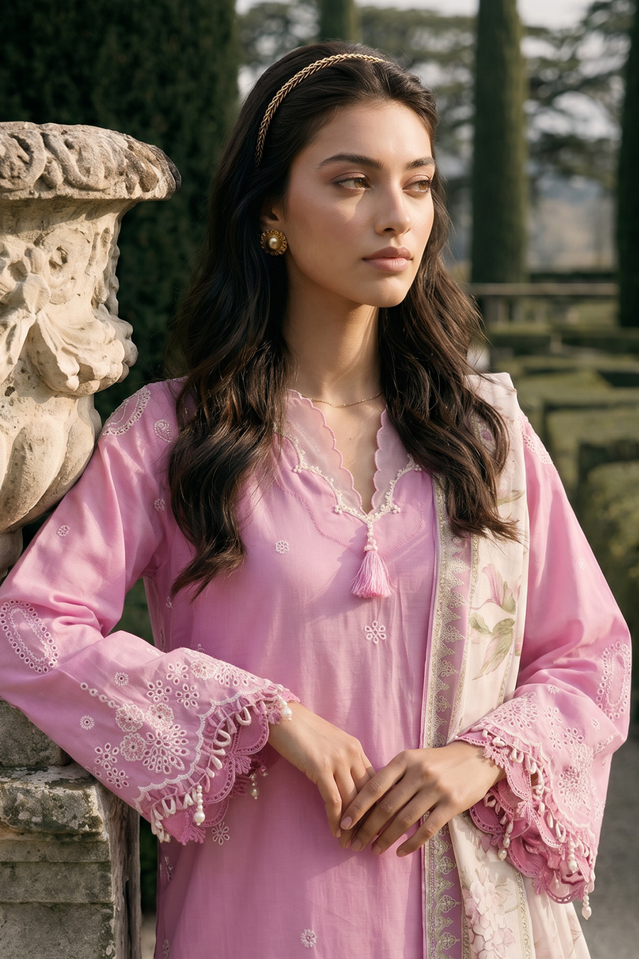 Zellbury Chikankari Embroidered Cotton Unstitched 3Pc Suit WUC26E34055