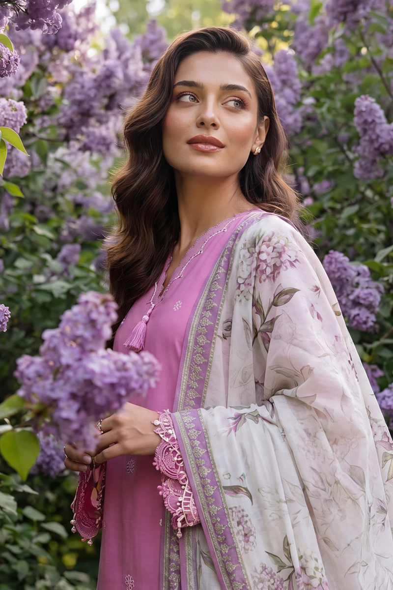 Zellbury Chikankari Embroidered Cotton Unstitched 3Pc Suit WUC26E34055
