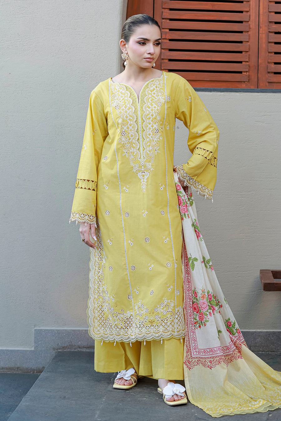 Zellbury Chikankari Embroidered Cotton Unstitched 3Pc Suit WUC26E34056