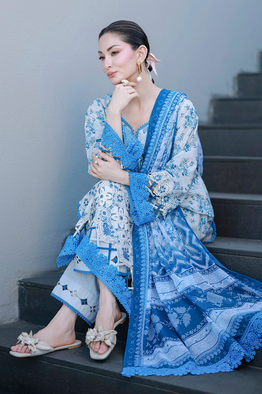 Zellbury Chikankari Embroidered Cotton Unstitched 3Pc Suit WUC26E34057