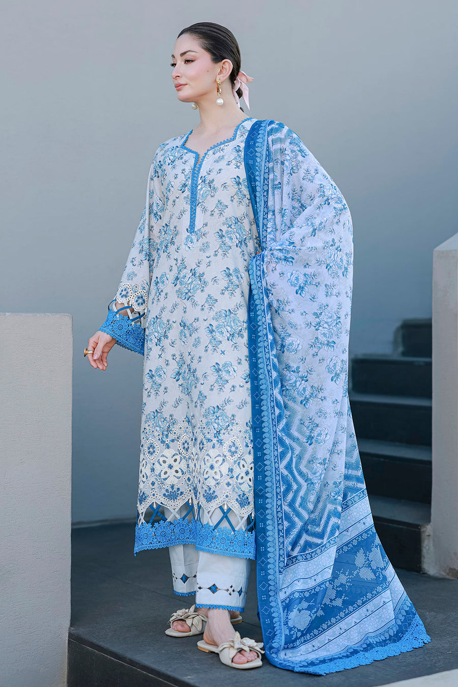Zellbury Chikankari Embroidered Cotton Unstitched 3Pc Suit WUC26E34057