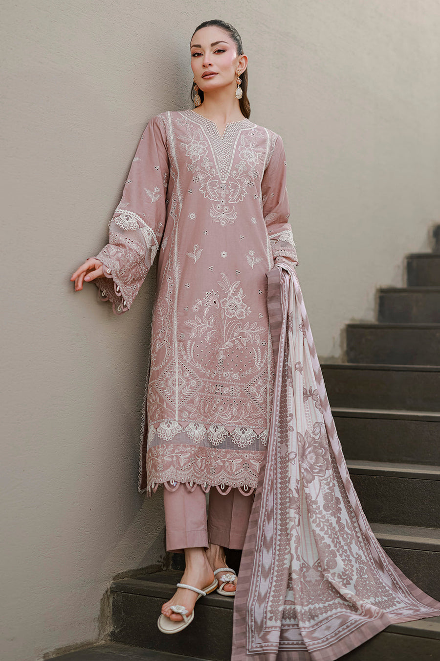 Zellbury Chikankari Embroidered Cotton Unstitched 3Pc Suit WUC26E34058